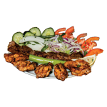 16. Charcoal Lamb Kebab & Wings 